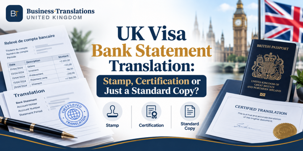 UK Visa Business Bank Statement Translation Requirements: Is a Translation Stamp Needed?