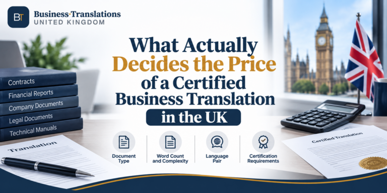How Is Certified Business Translation Cost Calculated in the UK?